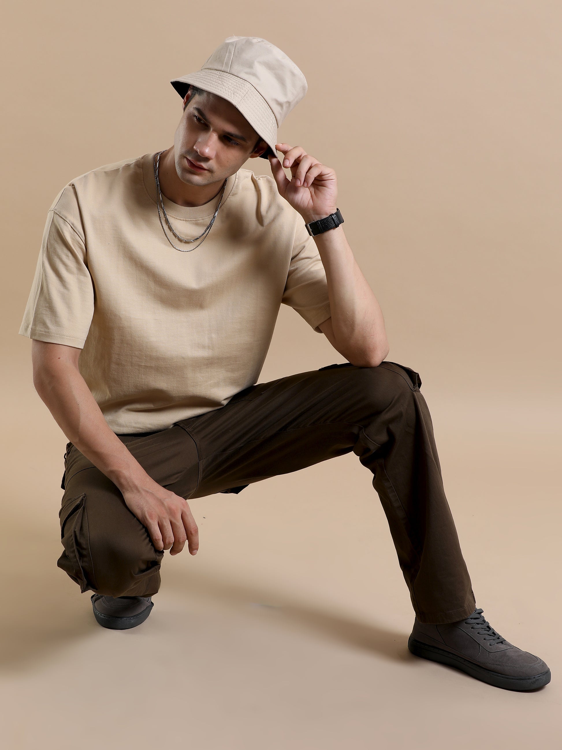 Beige Premium Oversized T-Shirt 260 GSM | Premium Streetwear Essential