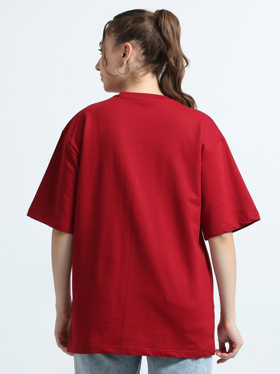 Red Unisex Oversized T-Shirt Premium 260 GSM French Terry Cotton