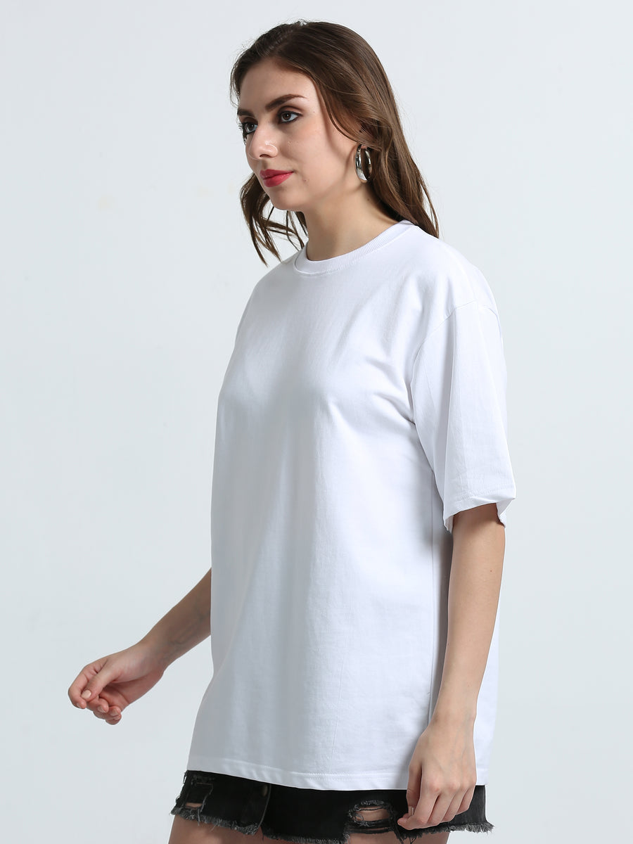 White Unisex Oversized T-Shirt Premium 260 GSM French Terry Cotton