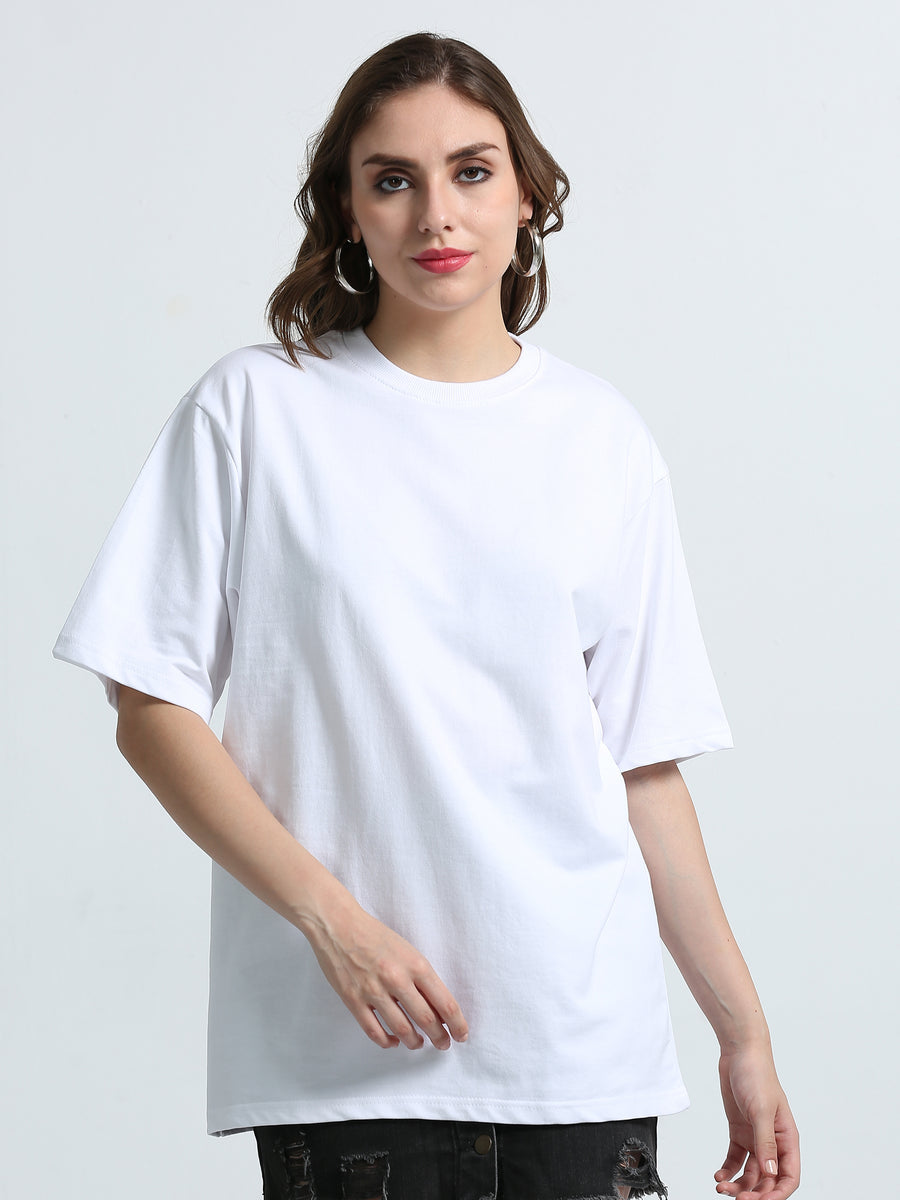 White Unisex Oversized T-Shirt Premium 260 GSM French Terry Cotton