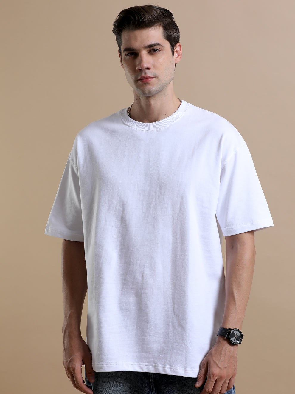 White Oversized T-Shirt Premium 260 GSM French Terry Cotton