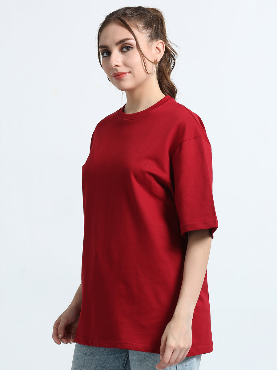 Red Unisex Oversized T-Shirt Premium 260 GSM French Terry Cotton