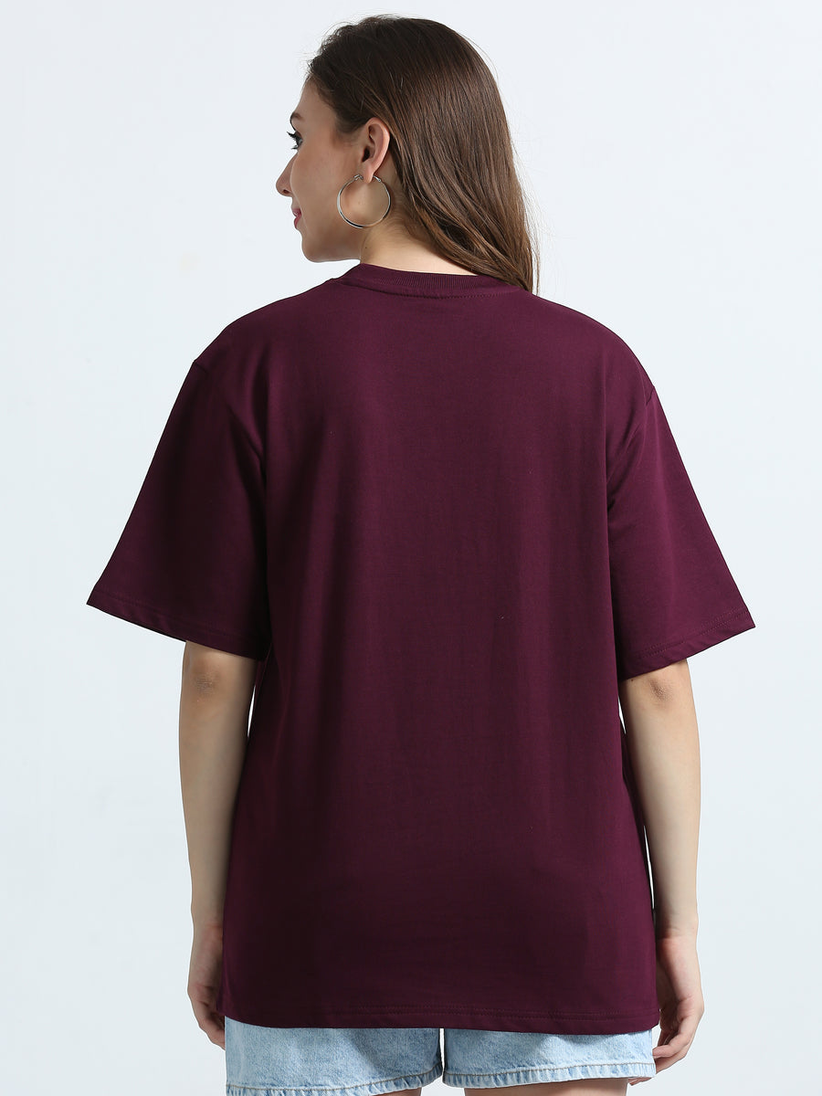 Maroon Unisex Oversized T-Shirt Premium 260 GSM French Terry Cotton