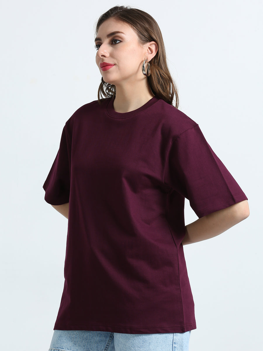 Maroon Unisex Oversized T-Shirt Premium 260 GSM French Terry Cotton