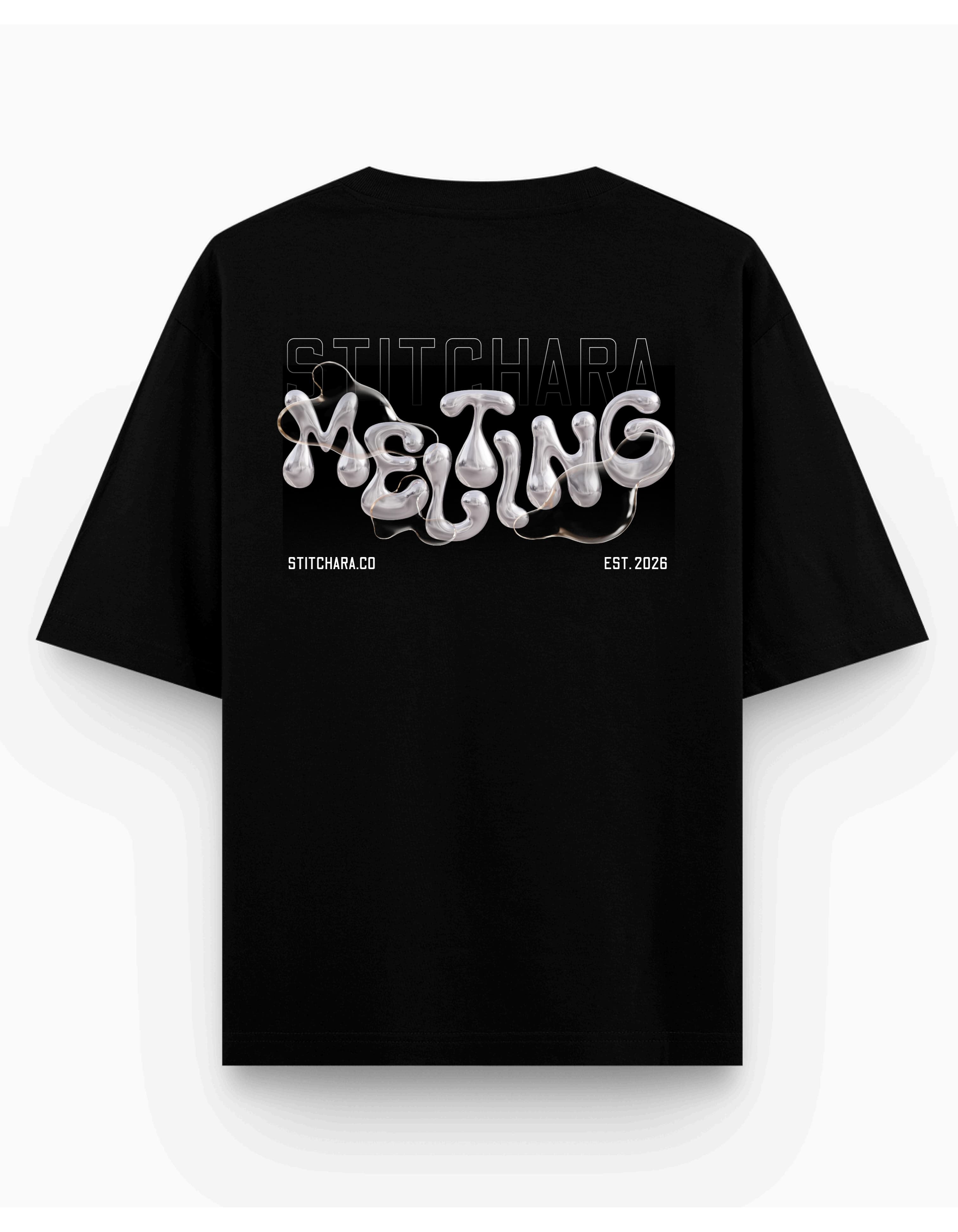 Melting Oversized T-Shirt – Premium 260 GSM Cotton | Stitchara Clothing