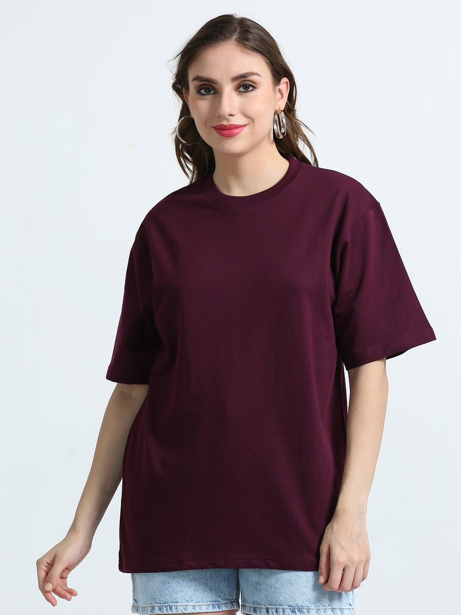Maroon Unisex Oversized T-Shirt Premium 260 GSM French Terry Cotton